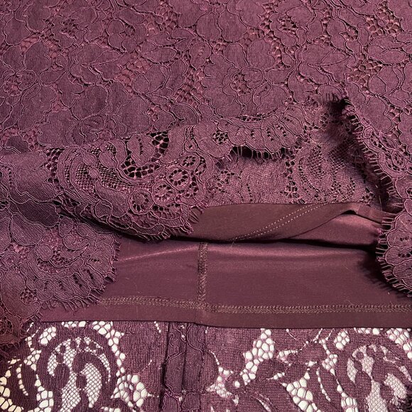Lauren Ralph Lauren Women's Sheath Dress Lace Purple Size 10 Cap Sleeve V-Neck - Picture 11 of 11